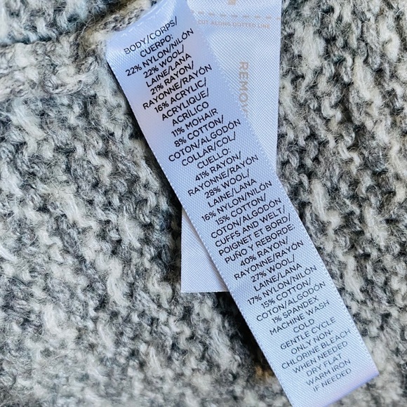 LOFT gray open front wool blend sweater coat S - Picture 4 of 4